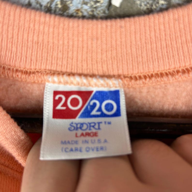 Sudadera con gráfico recortado vintage de los 90, color naranja, con guitarra Wildwood Music, talla grande imagen 5