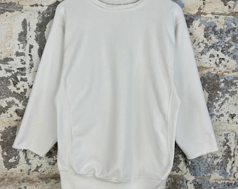 Vintage Nutmeg Mills Cream Reverse Weave Sweatshirt Cut Off Distressed L/XL
