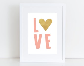 Love - Amour , St-Valentin , Affiche , Télécharment numérique, Typographie
