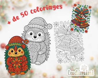 Christmas Mandala Coloring Pages for Kids | 50 Designs | Downloadable PDF | Zen and Creative Christmas Activity