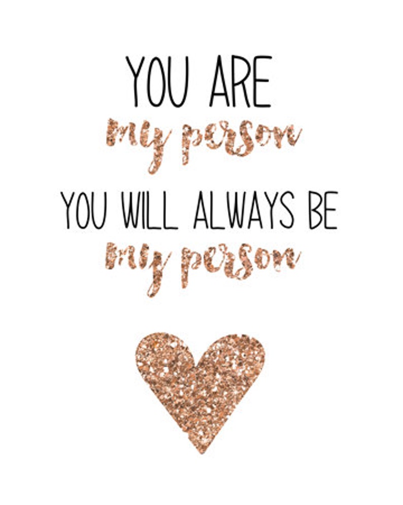 Grey's Anatomy You are my person , Affiche typographique, Art , anniversaire , amitié, cadeau , St-valentin , noel image 4