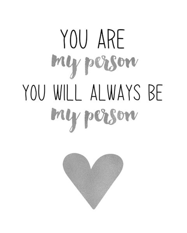 Grey's Anatomy You are my person , Affiche typographique, Art , anniversaire , amitié, cadeau , St-valentin , noel image 2