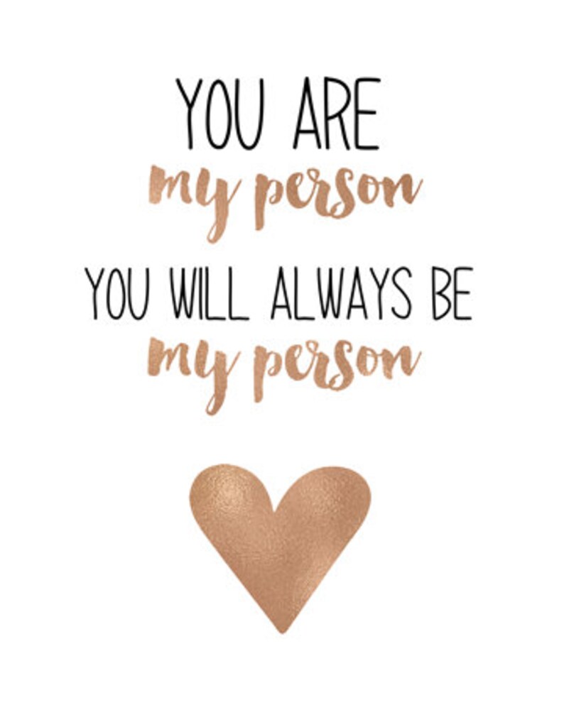 Grey's Anatomy You are my person , Affiche typographique, Art , anniversaire , amitié, cadeau , St-valentin , noel image 5