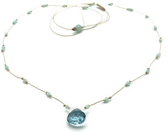 Collar de aguamarina