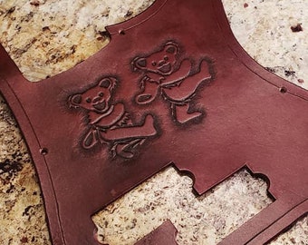 BLEMISHED Standard 13-hole Modern "P Bass" Style Leather Pickguard.