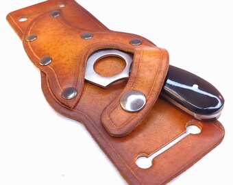 Handmade Skinner Knife & Leather Sheath – Concealed/Scout Carry