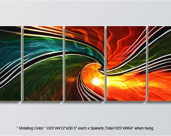 D16 Original Metal Wall Art Modern Indoor Outdoor Decor"Rotating Color" Direct From Artist