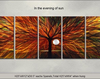 A22 Modern Original Metal Wall Sculpture Large Shining Abstract Indoor Special Outdoor Decor  From Artist "In The Evening of Sun"