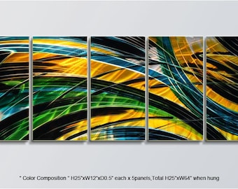 D19 Shining Aluminum Metal Wall Art Special Multi-Color Indoor Outdoor Decor "Color Composition" From Artist