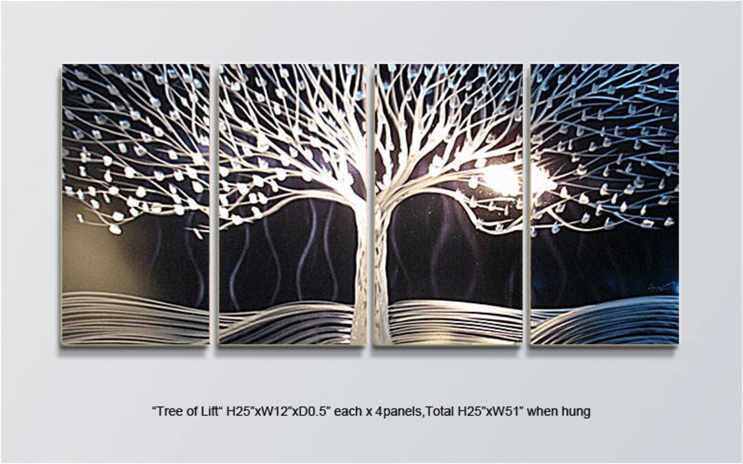 A01 Original Special Metal Wall Art Large Black Silver Home Decor