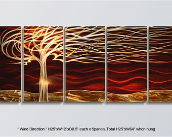 A08 Modern Handmade Metal Wall Art Original Abstract Large Indoor-Outdoor Decor From Artist "Wind Direction"