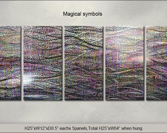 F25 Original Special Metal Wall Art Modern Abstract Indoor Outdoor Decor Direct From Artist "Magical symbols"