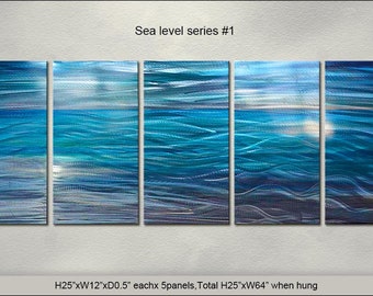 F27 Original Special Metal Wall Sculpture Modern Abstract Indoor Outdoor Decor Direct From Artist "Sea level series #1"