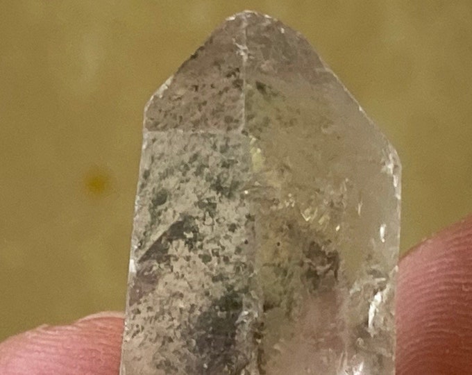 Phantom Quartz Shaman Crystal Point, Included Quartz, Raw Unpolished Natural Rough Quartz Gemstone Pocket Piece, Reiki Chakra Meditation