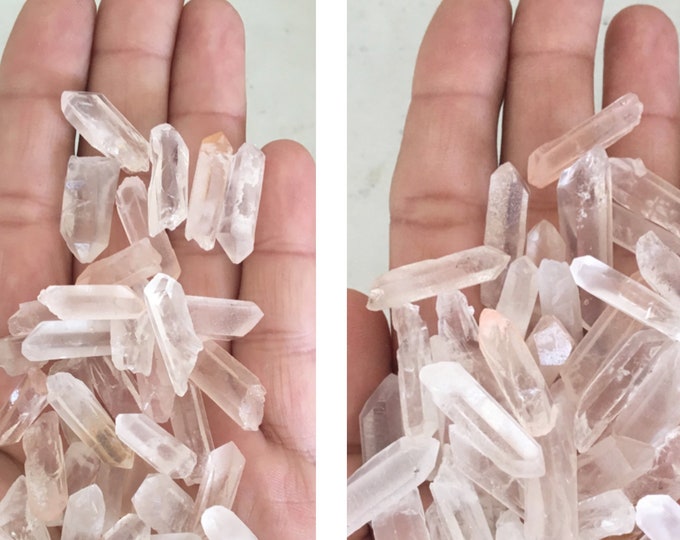 Short Quartz Crystal Points, Bulk Lots Clear Quartz Crystals 5-8mm thick, 1/2'-1" length Small Crystals Jewelry Making, Crystal Grids, Wands