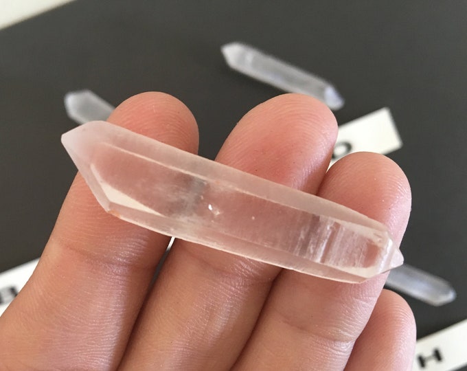 Double Terminated Quartz Crystal Point, Double Pointed Clear Quartz Crystal, Double Terminated Crystal for Jewelry, Grids, Healing Energy