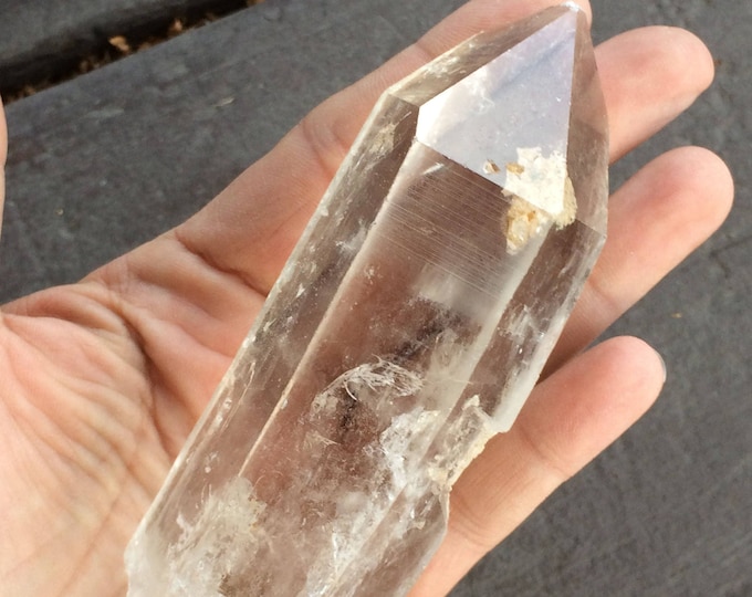 Clear Quartz Crystal Point, Lemurian Quartz Seed Crystal w/ Inclusions, Inner Child / Warrior Crystal, Brazilian Quartz Reiki, Chakra Energy