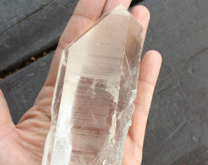 Large Quartz Crystal Point, Clear Quartz Phantom Crystal, Bridge / Inner Child (embedded) / Channeling / Receiver / Lemurian Seed Crystal