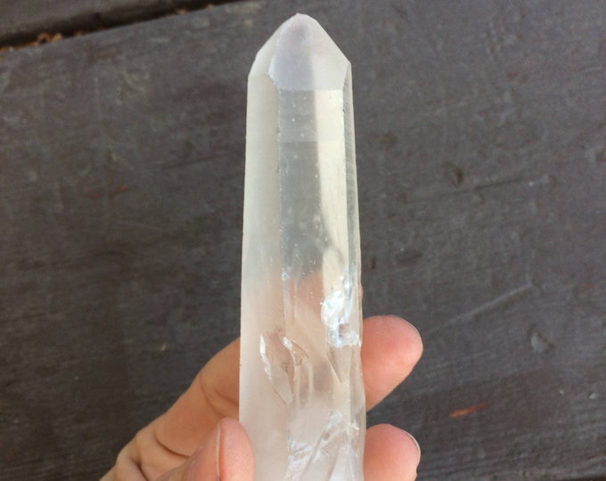 Clear Quartz Crystal Point, Channeling Receiver / Inner Child / Abundance / Etched Key Lemurian Key Crystal Natural Unpolished Crystal Point
