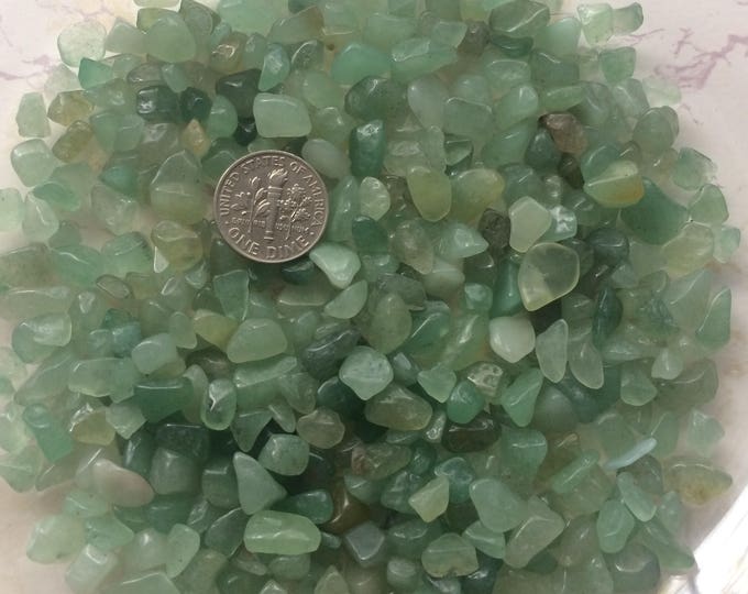 Green Aventurine Quartz Small Pebbles, lot of 100 tiny undrilled tumbled stone chips gemstone trees, elixirs, orgone, crystal grids, candles