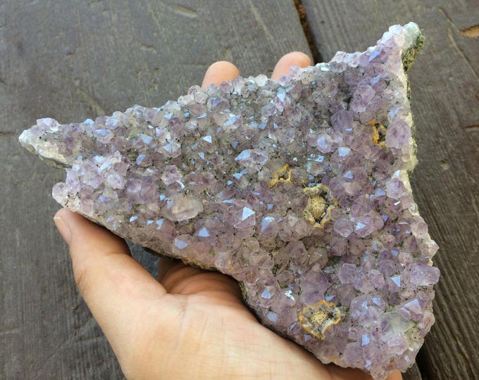 Amethyst Cluster, Natural Gemstone Crystal Cluster, Rough Mineral Specimen purple crystal, February birthstone, reiki, healing, altar stone