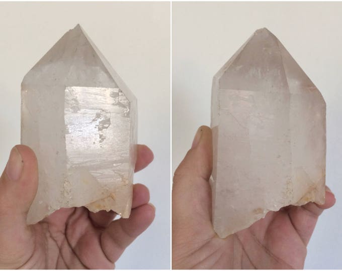 Large Quartz Crystal Point, Clear Quartz Natural Unpolished Point, Standing Crystal Point Altar Piece, Brazil Quartz, Warrior Crystal