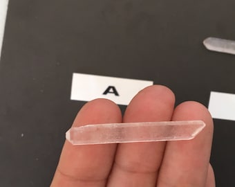 Double Terminated Quartz Crystal Point, Thin Double Pointed Crystal, Clear Quartz Unpolished Natural Points Jewelry Making, Grids, Orgonite