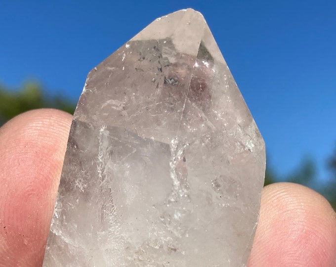 Receiver Generator Quartz Crystal Point, 1"+ Small Crystal Point, Raw Unpolished Natural Rough Quartz Gemstone Mineral Pocket Piece