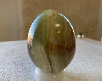 White Onyx Egg Etsy