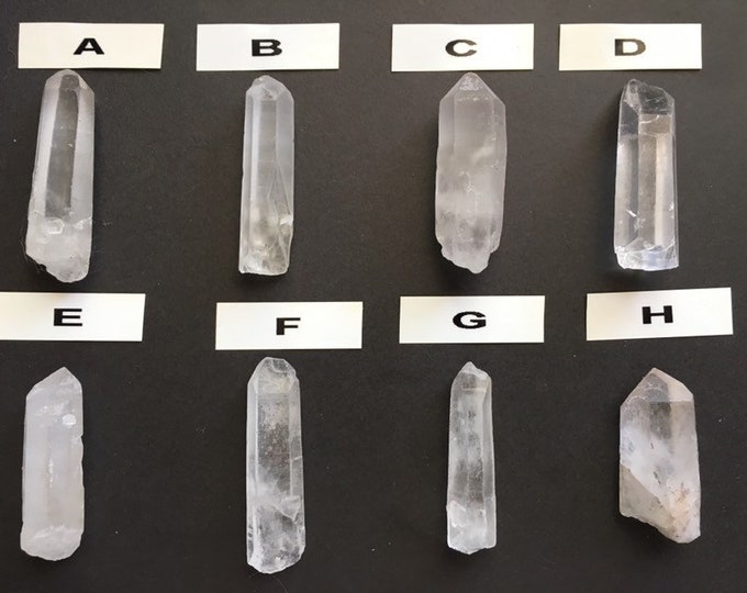 Single Clear Quartz Crystal Point 1.5", 8-9mm wide Natural Unpolished Raw Rough Crystals Mineral Gemstone Reiki Chakra Healing Stones