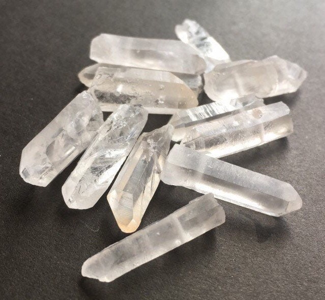 Drilled Quartz Crystal Points Lot of 10 Clear Quartz Crystals Etsy