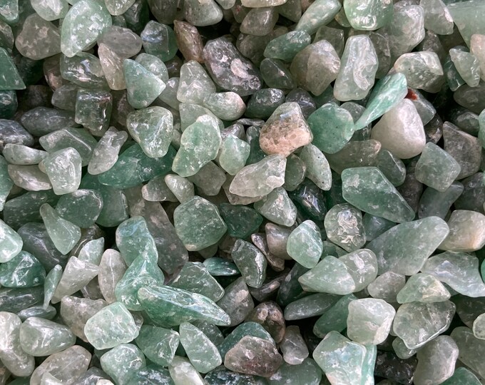 Green Aventurine Quartz Very Small Pebbles, 1 Ounce undrilled tumbled stone chips gemstone trees, elixirs, orgone, crystal grids, candle
