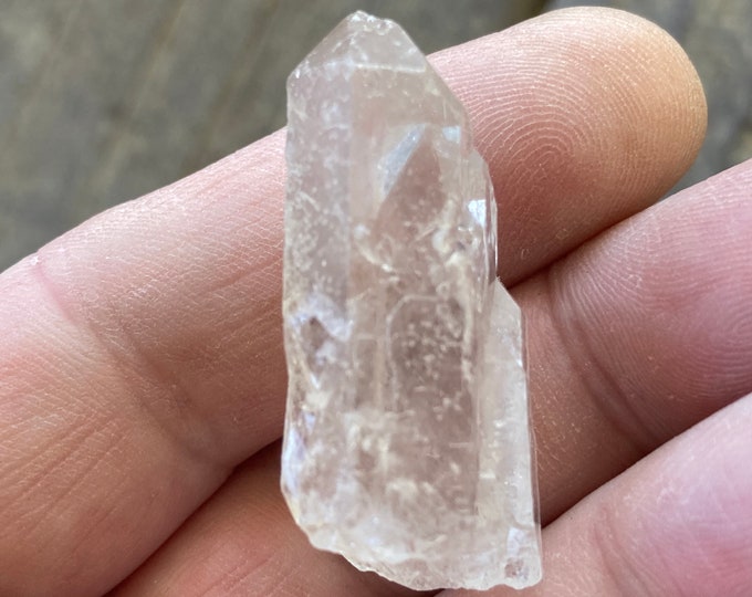 Cathedral Quartz Crystal Point, 1.5" Small Crystal Wand Point, Natural Unpolished Lemurian Seed Crystal Meditation Reiki