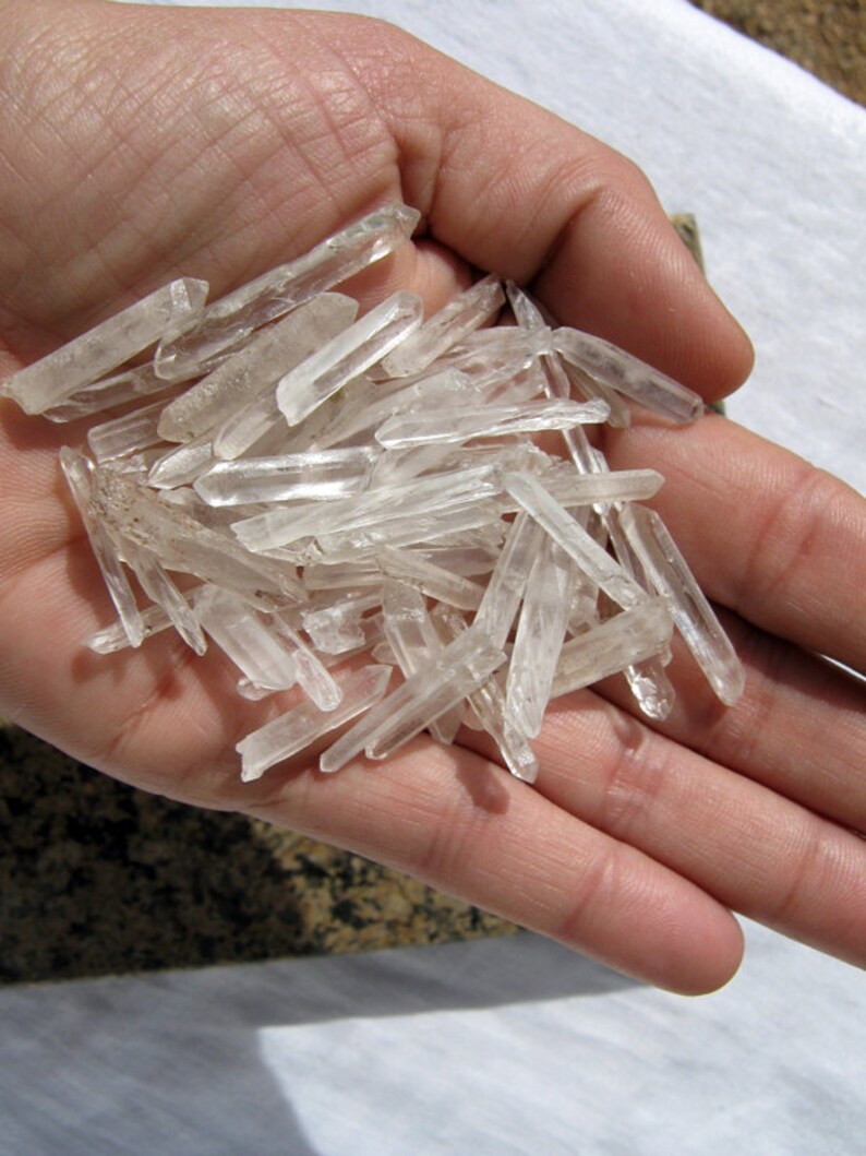 Short Thin Quartz Crystal Jewelry Points Bulk Lots Thin Clear Etsy