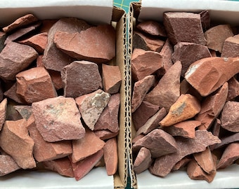 Red Jasper Rough 1/2 lb. Mixed Size and Grade, Mixed-Size Red Jasper Stone Chunks & Pieces, 1/2"-1" Natural Unpolished Red Jasper Crystals