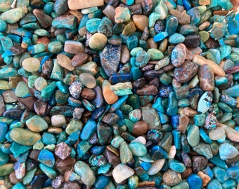 Chrysocolla Extra-Small Gemstone Pebbles lot of 1 oz. tiny undrilled blue-green gemstone chips, candles, crystal grid, charms, orgone