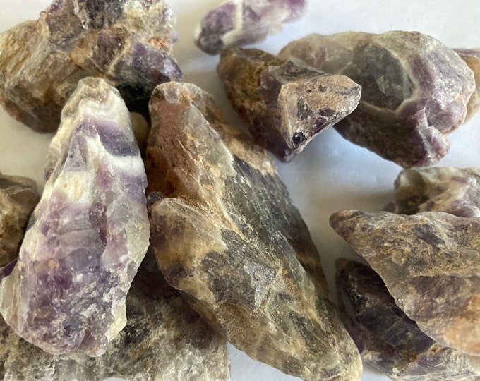 Amethyst Rough 1/2 lb. Mixed Size and Grade, Purple Amethyst Chunks & Pieces, 1/2"-1" Natural Unpolished Amethyst Crystals