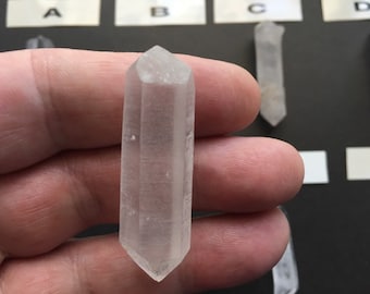 Double Terminated Quartz Crystal Point, Thin Double Pointed Crystal, Clear Quartz Unpolished Natural Points Jewelry Making, Healing, Reiki