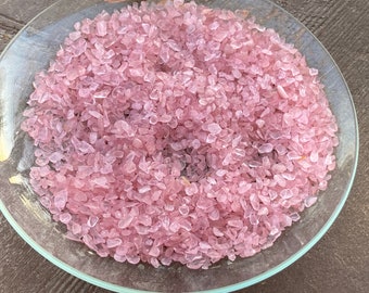 Tiny Strawberry Quartz Crystal Gemstones, One Ounce (1oz) Lot undrilled tumbled crystals for crystal grids, candles, elixirs, orgone, charm