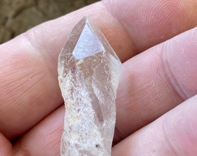 Quartz Crystal Point, Clear Quartz Wand Crystal, Unpolished Brazil Quartz Single Point, Lemurian Seed Crystal Wand