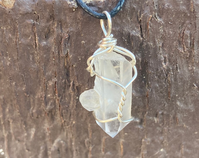 Quartz Crystal Point Sterling Silver Wire Wrap Pendant, Necklace, Natural Raw Crystals, Handmade Jewelry, Gemstones, Reiki, Healing