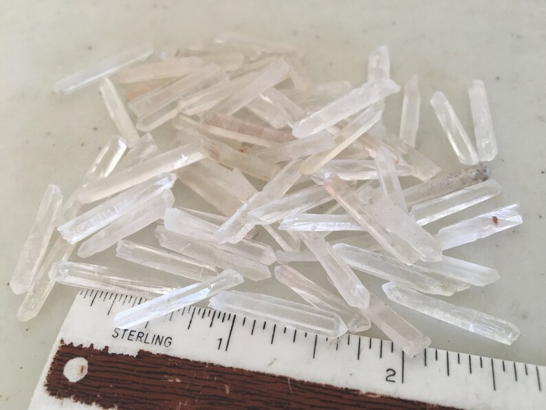 Short Thin Quartz Crystal Jewelry Points Bulk Lots Thin Clear Etsy