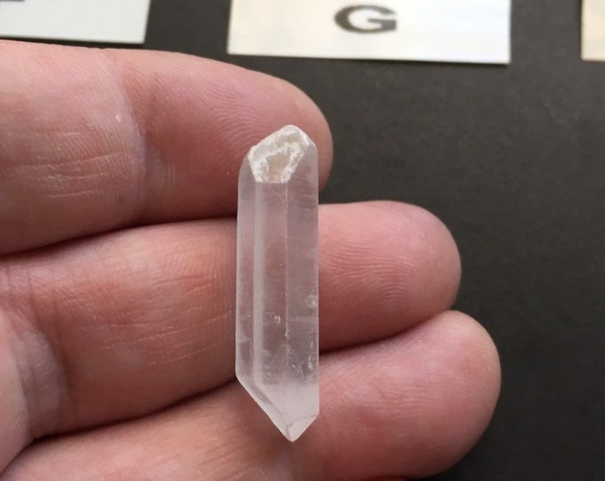 Double Terminated Quartz Crystal Point, Thin Double Pointed Crystal, Clear Quartz Unpolished Natural Points Jewelry Making, Healing, Reiki