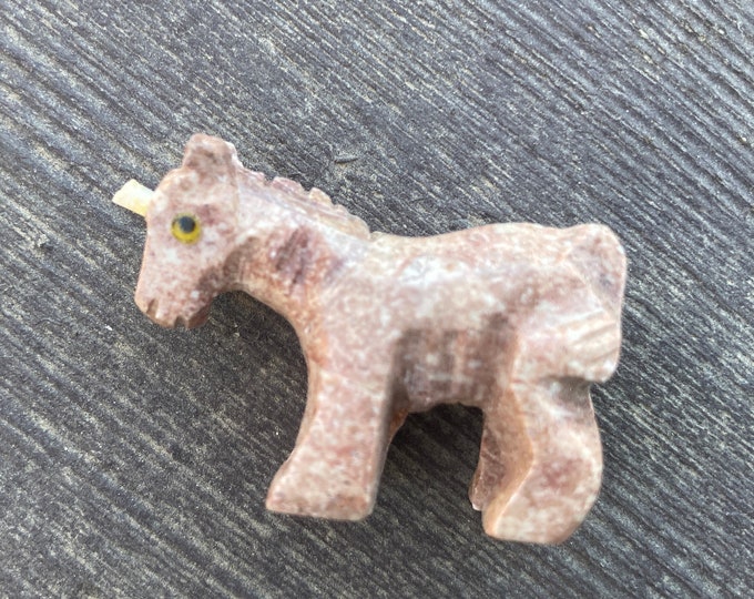 Carved Soapstone Unicorn Animal Totem, Gemstone Unicorn Figurine, Carved Stone Animal Altar Piece, Spirit Animal Totem, SoapStone Unicorn