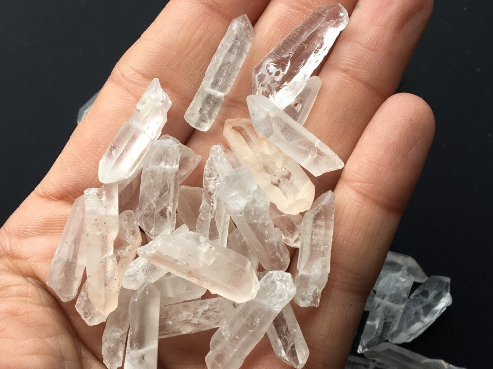 Drilled Quartz Crystal Points Lot of 10 Clear Quartz Crystals Etsy