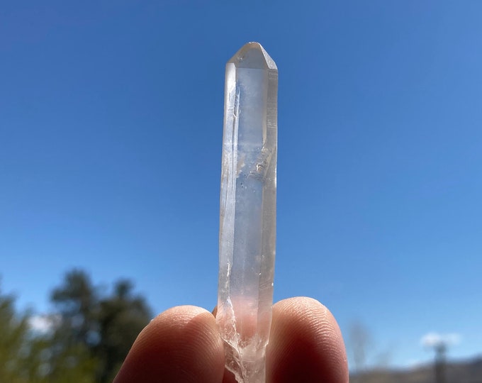 Quartz Crystal Wand Points, Clear Quartz Crystal 2+" long, Natural Unpolished Clear Quartz Crystal Wands , Long Thin Pencil Quartz Points