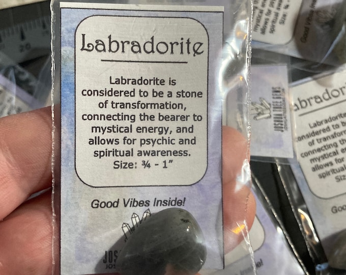 Labradorite Tumbled Stone One (1) Lot, Medium Labradorite / Spectrolite Tumble Polished Gemstone, Labradorite Crystal grid, pocket piece