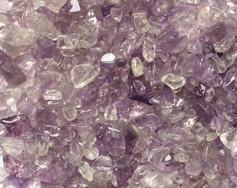 Lila Amethyst Kleine Edelstein Kieselsteine gebändert amethyst, Lot / 100 winzige polierte lila Steinsplitter Edelsteinbäume, Kerzen, Orgonit, Elixiere