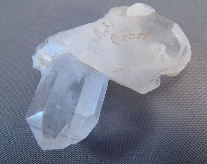 Faden Clear Quartz Crystal Cluster, Tabular Multi-Aspect Quartz, Unpolished Gemstone for Meditation, Altar, Energy Work, Healing, Reiki