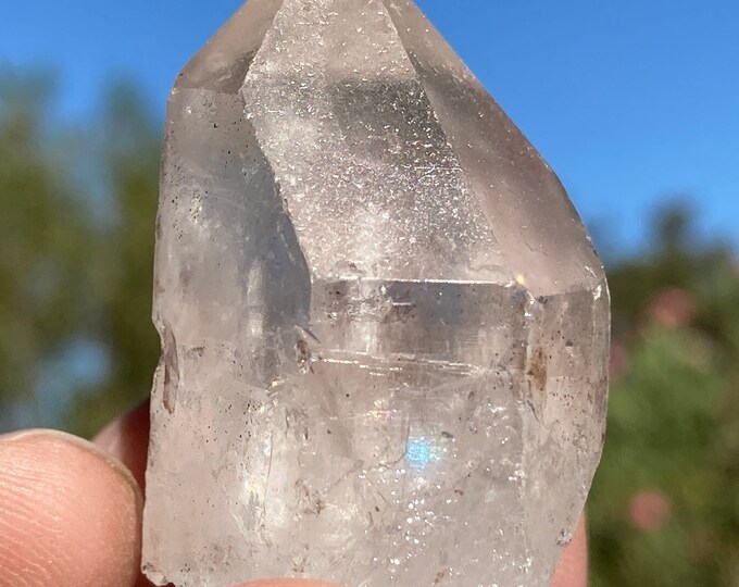 Clear Quartz Crystal Point, Generator Crystal 1+" Small Crystal Wand Point, Natural Unpolished Lemurian Seed Crystal Meditation Reiki Stone